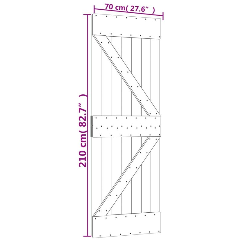 Casa si Gradina - Constructii - Usi interior, exterior si garaj - Usi interior - Usa glisanta cu set de feronerie 70x210 cm, lemn masiv de pin - Infinity.ro