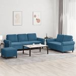 Casa si Gradina - Mobilier - Seturi de mobilier - Seturi living - Set de canapele cu perne, 3 piese, albastru, catifea - Infinity.ro