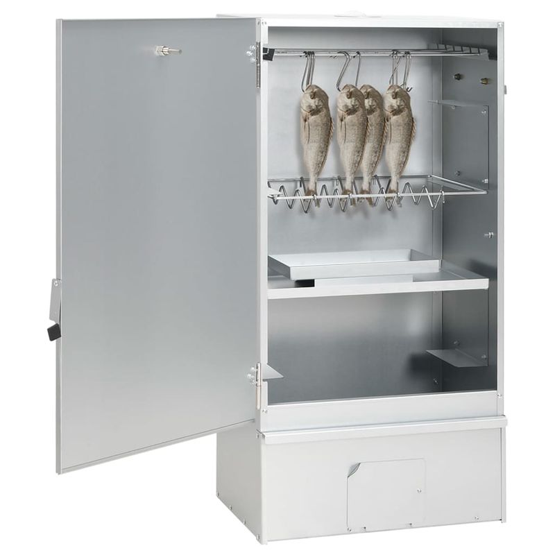 Casa si Gradina - Gradina si terasa - Gratare si accesorii - Gratare de gradina - Afumatoare cuptor/gratar, generator fum rece, otel galvanizat, mărime 44.5x29x83 cm (27x27x4.5 cm), model fără fereastră - Infinity.ro