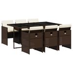 Casa si Gradina - Gradina si terasa - Mobilier exterior - Seturi mobila gradina - Set mobilier de gradina cu perne, 7 piese, maro, poliratan - Infinity.ro