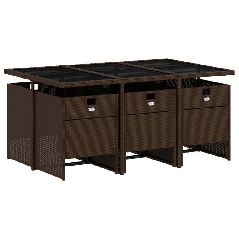 Casa si Gradina - Gradina si terasa - Mobilier exterior - Seturi mobila gradina - Set mobilier de gradina cu perne, 7 piese, maro, poliratan - Infinity.ro