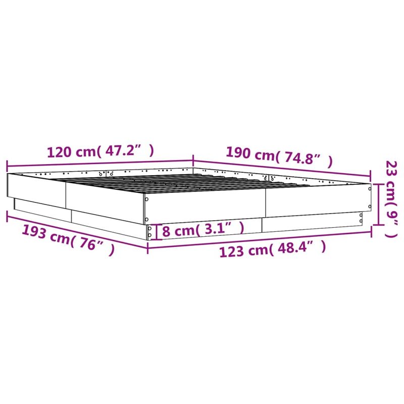 Casa si Gradina - Mobilier - Paturi si accesorii - Paturi - Cadru de pat, alb, 120x190 cm, lemn prelucrat - Infinity.ro