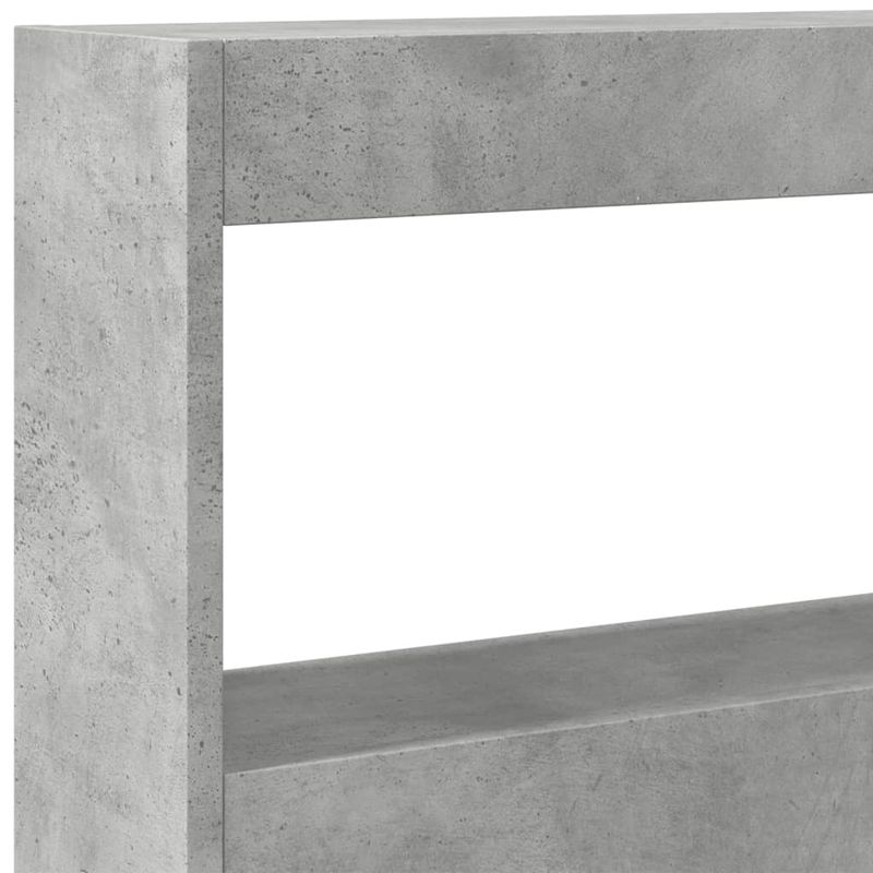 Casa si Gradina - Mobilier - Paturi si accesorii - Accesorii paturi - Tablie de pat cu dulap si LED, gri beton, 180x17x102 cm - Infinity.ro