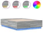 Casa si Gradina - Mobilier - Paturi si accesorii - Paturi - Cadru de pat cu LED, gri sonoma, 135x190 cm, lemn prelucrat - Infinity.ro