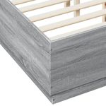 Casa si Gradina - Mobilier - Paturi si accesorii - Paturi - Cadru de pat cu LED, gri sonoma, 135x190 cm, lemn prelucrat - Infinity.ro