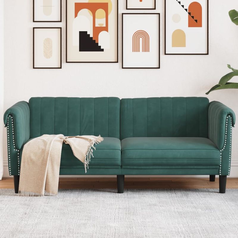 Casa si Gradina - Mobilier - Canapele si coltare - Canapele - Canapea cu 2 locuri, verde inchis, catifea - Infinity.ro