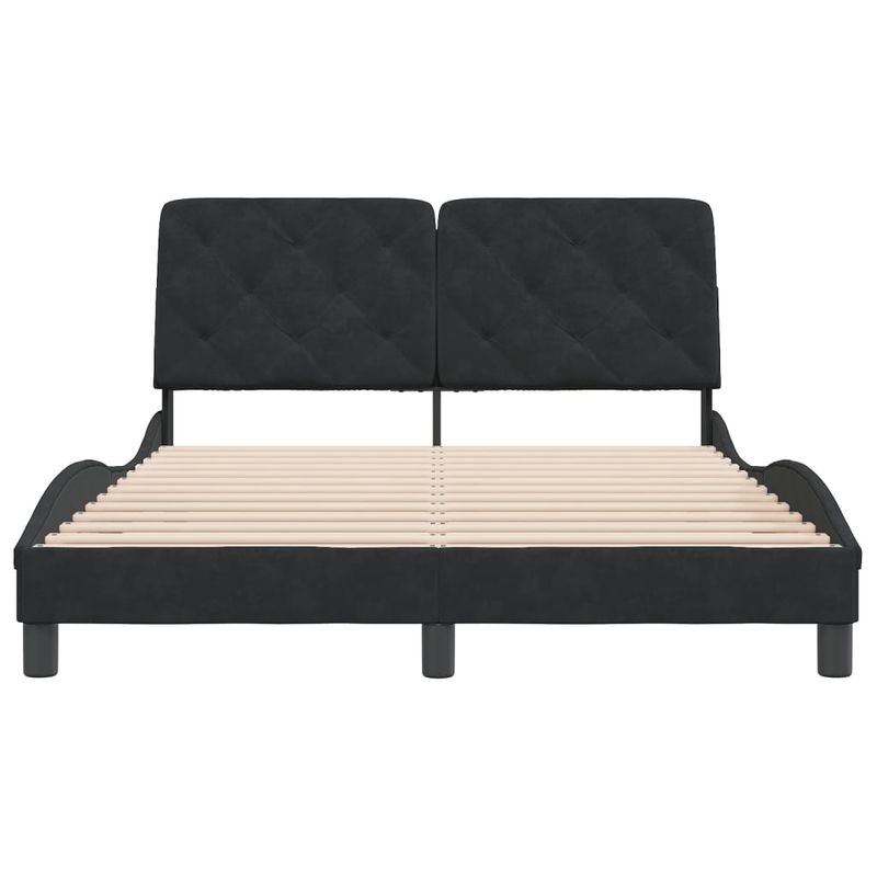 Casa si Gradina - Mobilier - Paturi si accesorii - Paturi - Cadru de pat cu tablie, negru, 140x200 cm, catifea - Infinity.ro