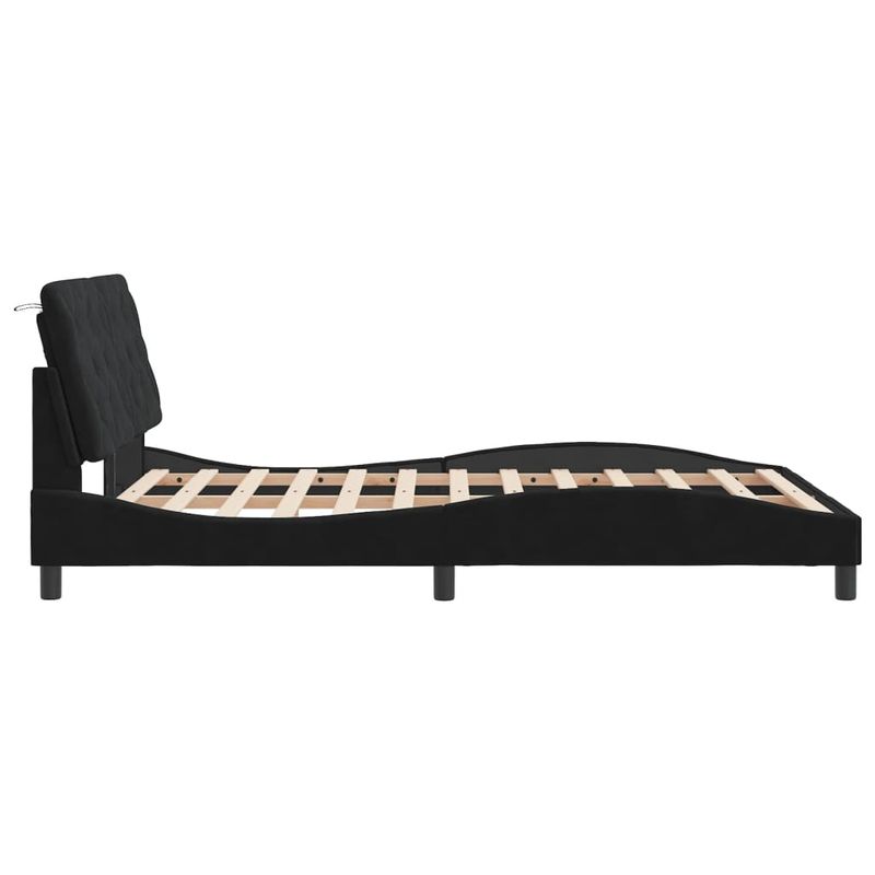 Casa si Gradina - Mobilier - Paturi si accesorii - Paturi - Cadru de pat cu tablie, negru, 140x200 cm, catifea - Infinity.ro