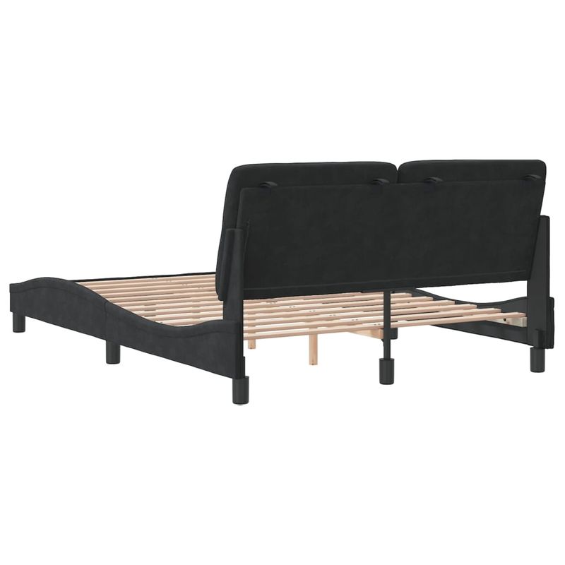 Casa si Gradina - Mobilier - Paturi si accesorii - Paturi - Cadru de pat cu tablie, negru, 140x200 cm, catifea - Infinity.ro