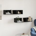 Casa si Gradina - Mobilier - Biblioteci si rafturi - Rafturi - Dulapuri de perete, 2 buc., Negru, 75x18x16,5 cm, lemn compozit - Infinity.ro