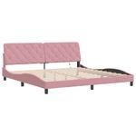 Casa si Gradina - Mobilier - Paturi si accesorii - Paturi - Cadru de pat cu lumini LED, roz, 200x200 cm, catifea - Infinity.ro