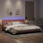 Casa si Gradina - Mobilier - Paturi si accesorii - Paturi - Cadru de pat cu lumini LED, roz, 200x200 cm, catifea - Infinity.ro