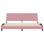 Casa si Gradina - Mobilier - Paturi si accesorii - Paturi - Cadru de pat cu lumini LED, roz, 200x200 cm, catifea - Infinity.ro