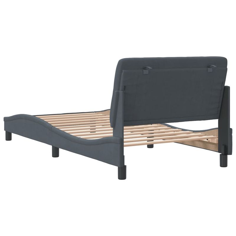 Casa si Gradina - Mobilier - Paturi si accesorii - Paturi - Cadru de pat cu tablie, gri inchis, 100x200 cm, catifea - Infinity.ro