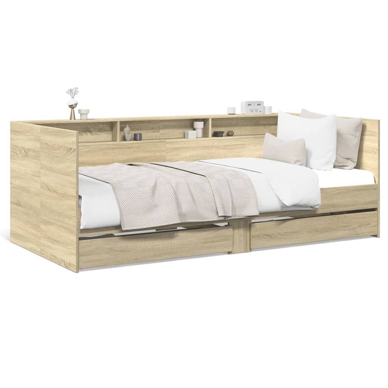 Casa si Gradina - Mobilier - Paturi si accesorii - Paturi - Cadru pat cu sertare, stejar sonoma, 90x200 cm, lemn prelucrat - Infinity.ro