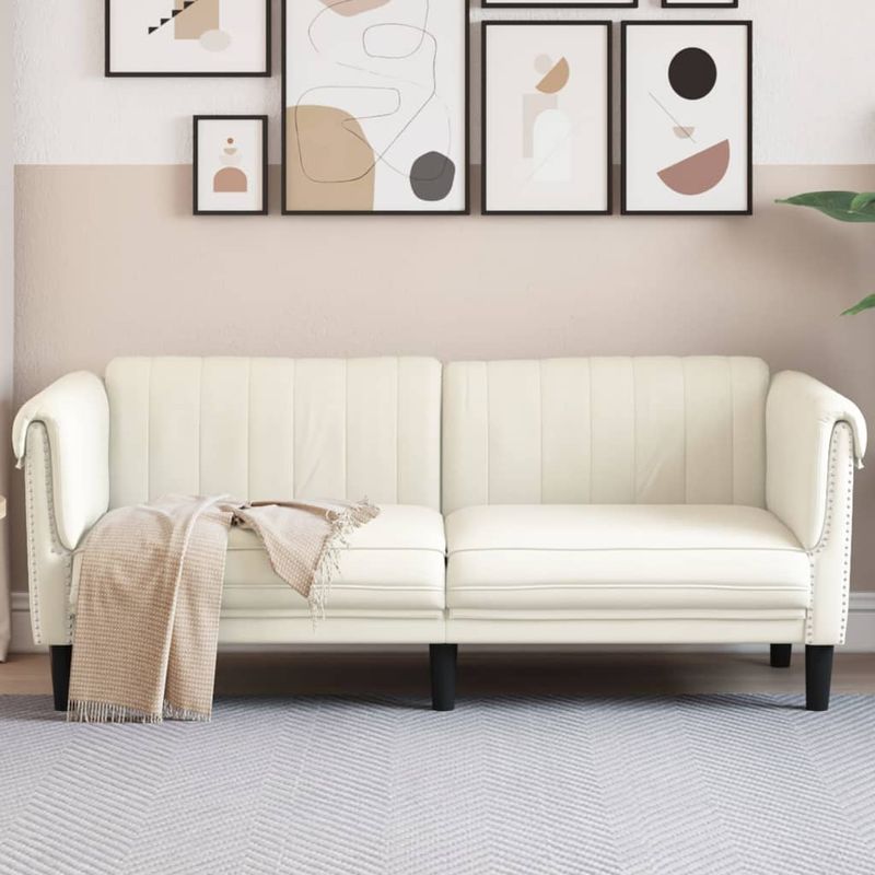 Casa si Gradina - Mobilier - Canapele si coltare - Canapele - Canapea cu 2 locuri, crem, catifea - Infinity.ro