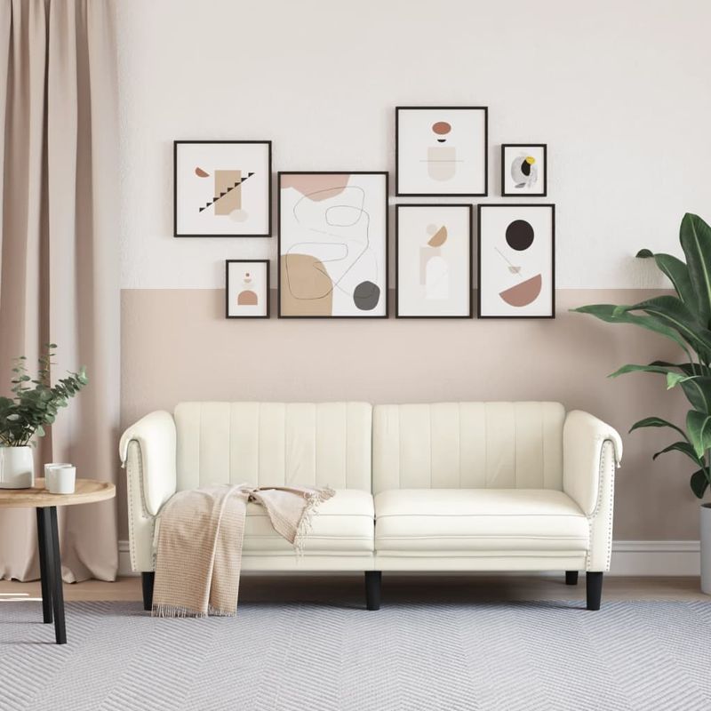 Casa si Gradina - Mobilier - Canapele si coltare - Canapele - Canapea cu 2 locuri, crem, catifea - Infinity.ro