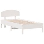 Casa si Gradina - Mobilier - Paturi si accesorii - Paturi - Cadru de pat cu tablie, alb, 75x190 cm, lemn masiv de pin - Infinity.ro