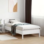 Casa si Gradina - Mobilier - Paturi si accesorii - Paturi - Cadru de pat cu tablie, alb, 75x190 cm, lemn masiv de pin - Infinity.ro