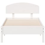 Casa si Gradina - Mobilier - Paturi si accesorii - Paturi - Cadru de pat cu tablie, alb, 75x190 cm, lemn masiv de pin - Infinity.ro