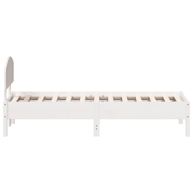Casa si Gradina - Mobilier - Paturi si accesorii - Paturi - Cadru de pat cu tablie, alb, 75x190 cm, lemn masiv de pin - Infinity.ro
