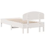 Casa si Gradina - Mobilier - Paturi si accesorii - Paturi - Cadru de pat cu tablie, alb, 75x190 cm, lemn masiv de pin - Infinity.ro