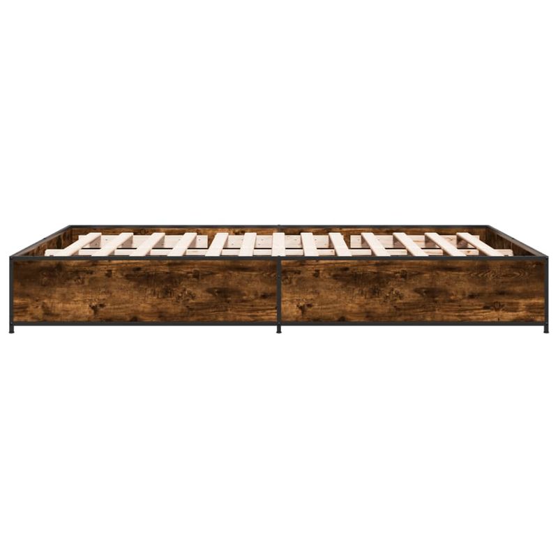 Casa si Gradina - Mobilier - Paturi si accesorii - Paturi - Cadru de pat, stejar afumat 135x190 cm lemn prelucrat si metal - Infinity.ro