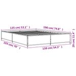 Casa si Gradina - Mobilier - Paturi si accesorii - Paturi - Cadru de pat, stejar afumat 135x190 cm lemn prelucrat si metal - Infinity.ro