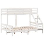 Casa si Gradina - Mobilier - Paturi si accesorii - Paturi - Pat supraetajat, 90x200/140x200 cm, alb, lemn masiv de pin - Infinity.ro
