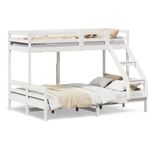Casa si Gradina - Mobilier - Paturi si accesorii - Paturi - Pat supraetajat, 90x200/140x200 cm, alb, lemn masiv de pin - Infinity.ro