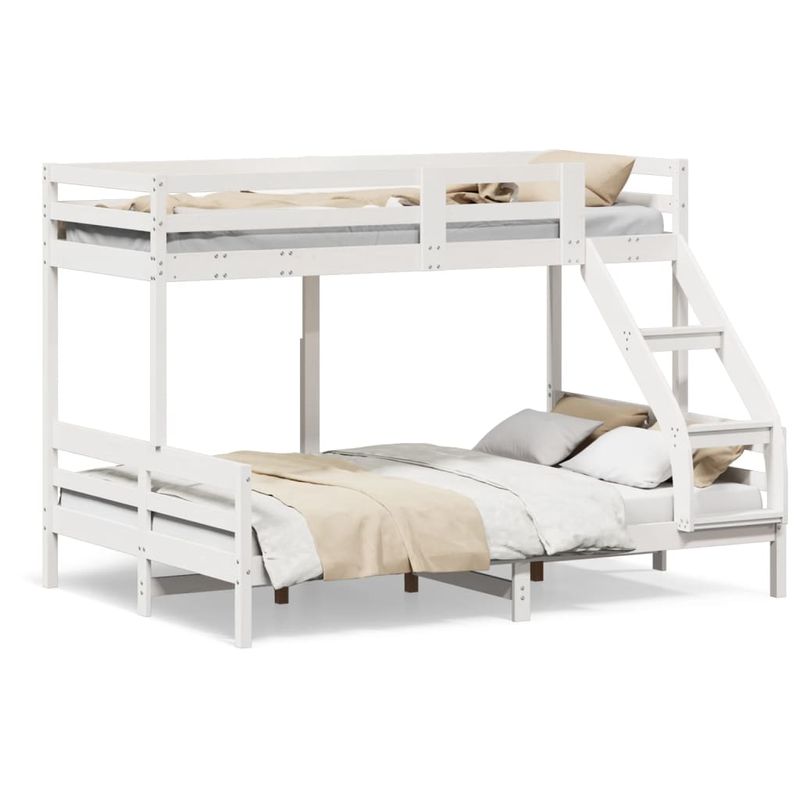 Casa si Gradina - Mobilier - Paturi si accesorii - Paturi - Pat supraetajat, 90x200/140x200 cm, alb, lemn masiv de pin - Infinity.ro