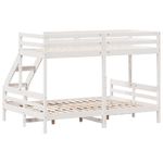 Casa si Gradina - Mobilier - Paturi si accesorii - Paturi - Pat supraetajat, 90x200/140x200 cm, alb, lemn masiv de pin - Infinity.ro