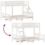 Casa si Gradina - Mobilier - Paturi si accesorii - Paturi - Pat supraetajat, 90x200/140x200 cm, alb, lemn masiv de pin - Infinity.ro