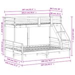 Casa si Gradina - Mobilier - Paturi si accesorii - Paturi - Pat supraetajat, 90x200/140x200 cm, alb, lemn masiv de pin - Infinity.ro