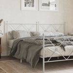 Casa si Gradina - Mobilier - Paturi si accesorii - Accesorii paturi - Tablie de pat metalica, alb, 180 cm - Infinity.ro