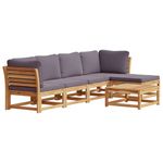 Casa si Gradina - Gradina si terasa - Mobilier exterior - Canapele si fotolii gradina - Set mobilier gradina cu perne, 6 piese, lemn masiv acacia - Infinity.ro