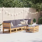 Casa si Gradina - Gradina si terasa - Mobilier exterior - Canapele si fotolii gradina - Set mobilier gradina cu perne, 6 piese, lemn masiv acacia - Infinity.ro