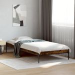 Casa si Gradina - Mobilier - Paturi si accesorii - Paturi - Cadru de pat, stejar fumuriu, 90x200cm, lemn prelucrat si metal - Infinity.ro