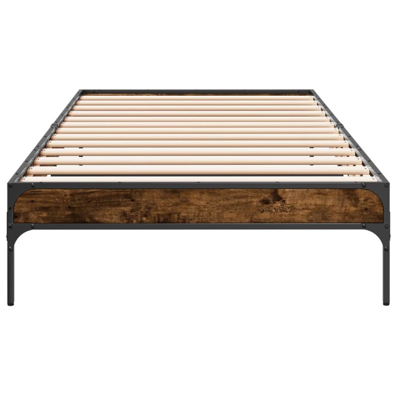 Casa si Gradina - Mobilier - Paturi si accesorii - Paturi - Cadru de pat, stejar fumuriu, 90x200cm, lemn prelucrat si metal - Infinity.ro