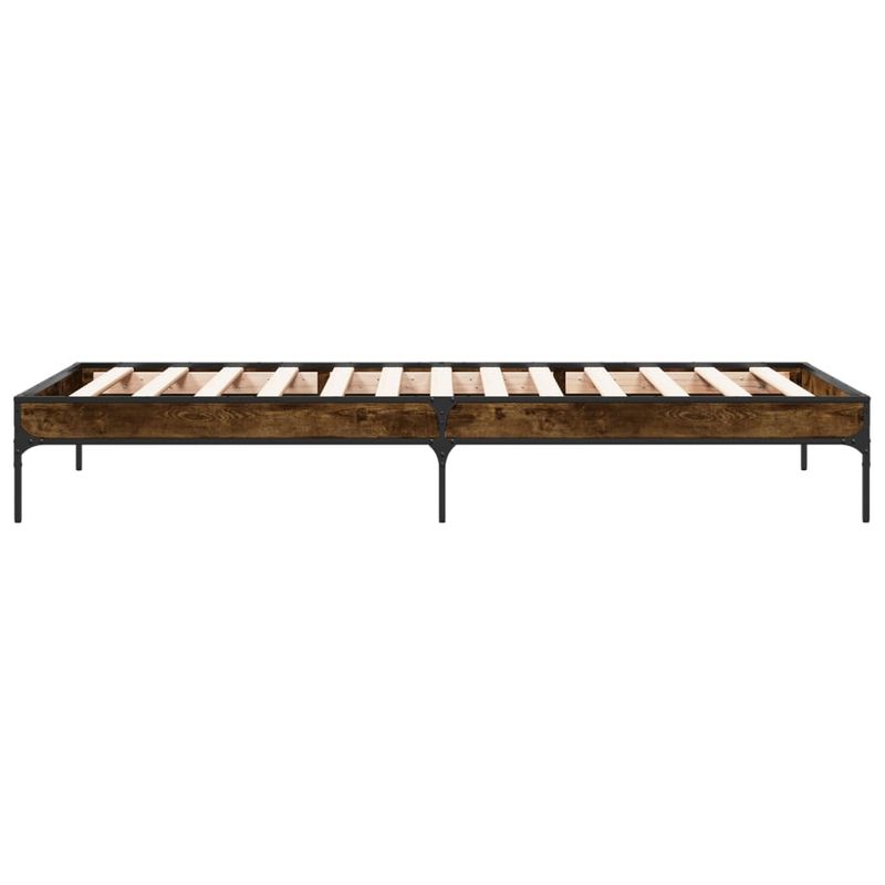 Casa si Gradina - Mobilier - Paturi si accesorii - Paturi - Cadru de pat, stejar fumuriu, 90x200cm, lemn prelucrat si metal - Infinity.ro