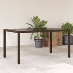 Casa si Gradina - Gradina si terasa - Mobilier exterior - Mese gradina - Masa de gradina cu blat din sticla maro 150x90x75 cm, poliratan - Infinity.ro
