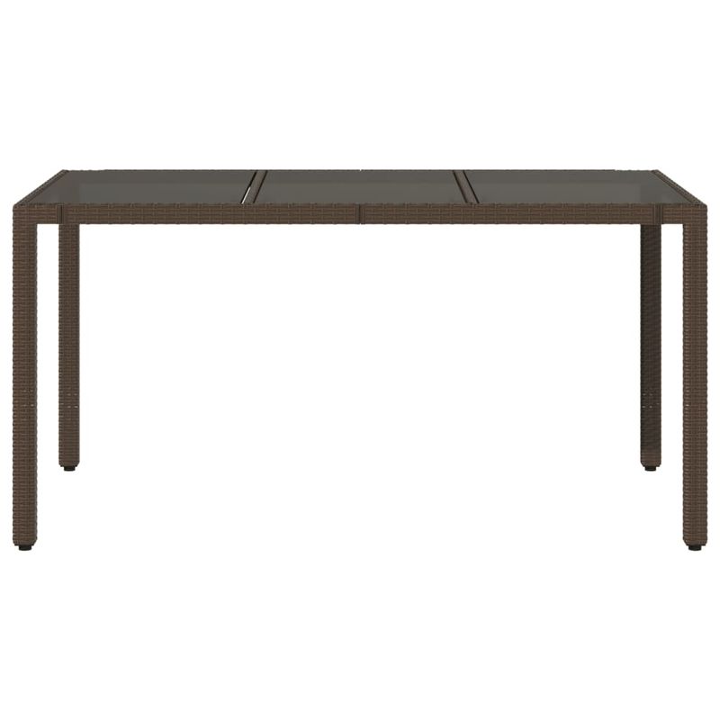 Casa si Gradina - Gradina si terasa - Mobilier exterior - Mese gradina - Masa de gradina cu blat din sticla maro 150x90x75 cm, poliratan - Infinity.ro
