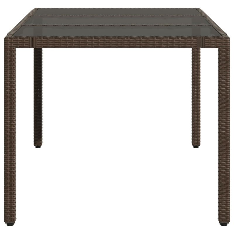 Casa si Gradina - Gradina si terasa - Mobilier exterior - Mese gradina - Masa de gradina cu blat din sticla maro 150x90x75 cm, poliratan - Infinity.ro