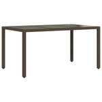 Casa si Gradina - Gradina si terasa - Mobilier exterior - Mese gradina - Masa de gradina cu blat din sticla maro 150x90x75 cm, poliratan - Infinity.ro