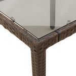 Casa si Gradina - Gradina si terasa - Mobilier exterior - Mese gradina - Masa de gradina cu blat din sticla maro 150x90x75 cm, poliratan - Infinity.ro