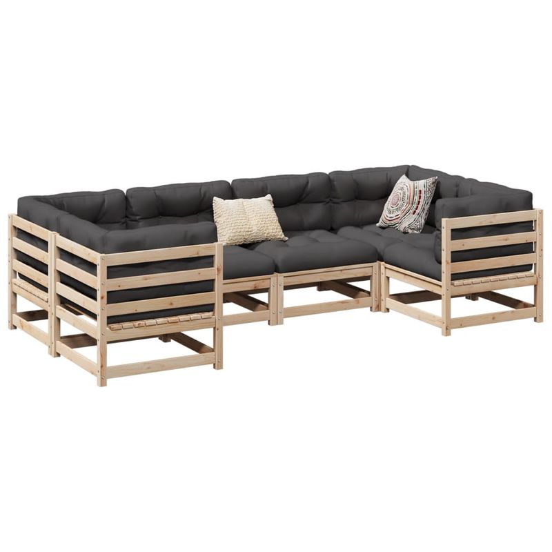 Casa si Gradina - Gradina si terasa - Mobilier exterior - Seturi mobila gradina - Set canapea de gradina, 6 piese, lemn masiv de pin - Infinity.ro