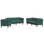Casa si Gradina - Mobilier - Seturi de mobilier - Seturi living - Set de canapele, 3 piese, verde inchis, catifea - Infinity.ro