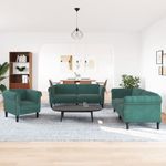 Casa si Gradina - Mobilier - Seturi de mobilier - Seturi living - Set de canapele, 3 piese, verde inchis, catifea - Infinity.ro