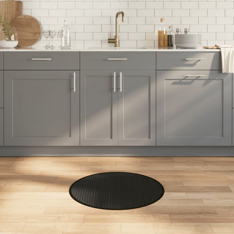 Casa si Gradina - Textile si covoare - Covoare - Covoare casa - Covor rotund, negru, 60 cm, bambus - Infinity.ro