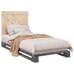 Casa si Gradina - Mobilier - Paturi si accesorii - Paturi - Cadru de pat cu tablie, 90x200 cm, lemn masiv de pin, model with cross headboard - Infinity.ro